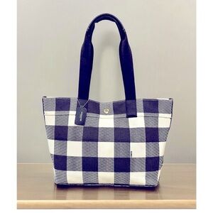 Coach F25919 Buffalo Plaid Canvas Tote Bag
